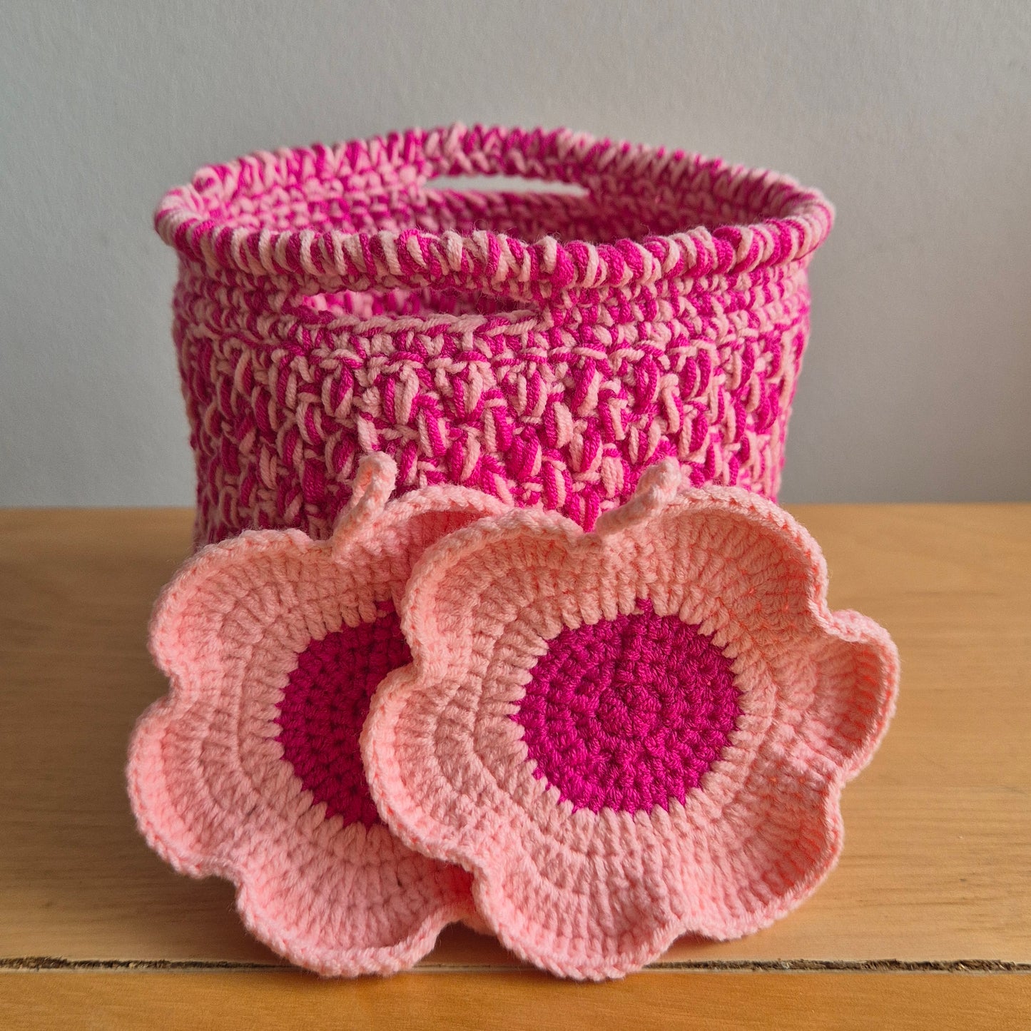 Pink Blossom Basket Set