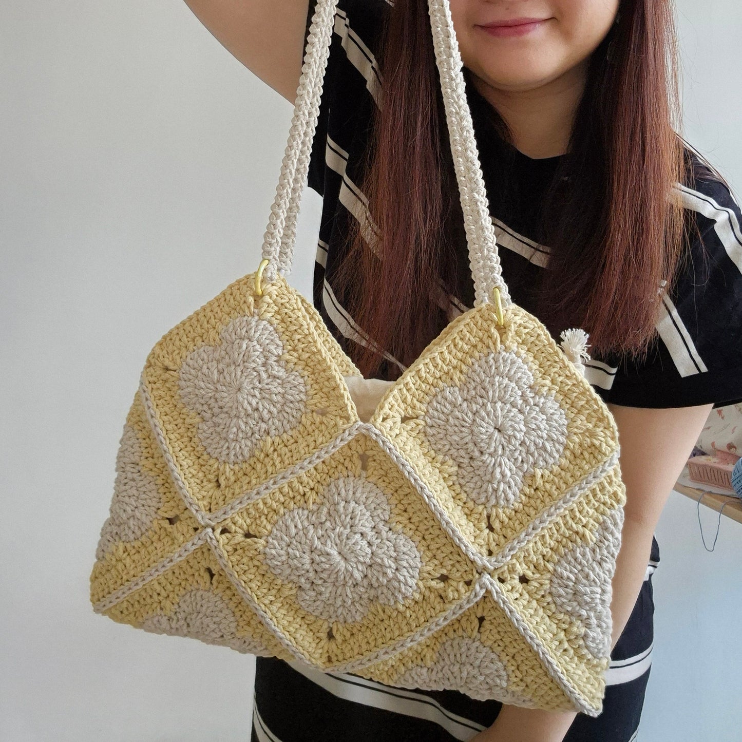 Granny Square Structured Shoulder Bag