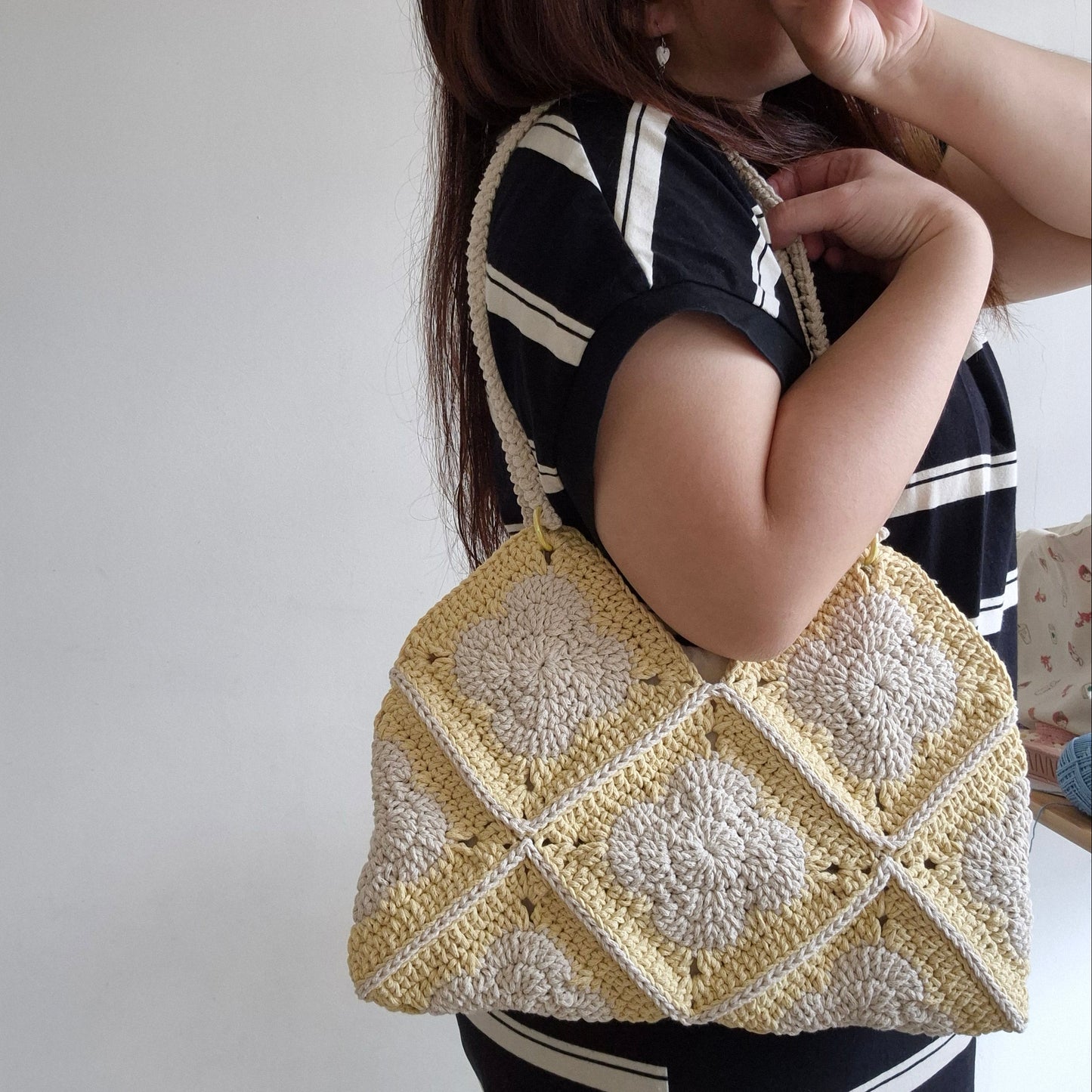 Granny Square Structured Shoulder Bag