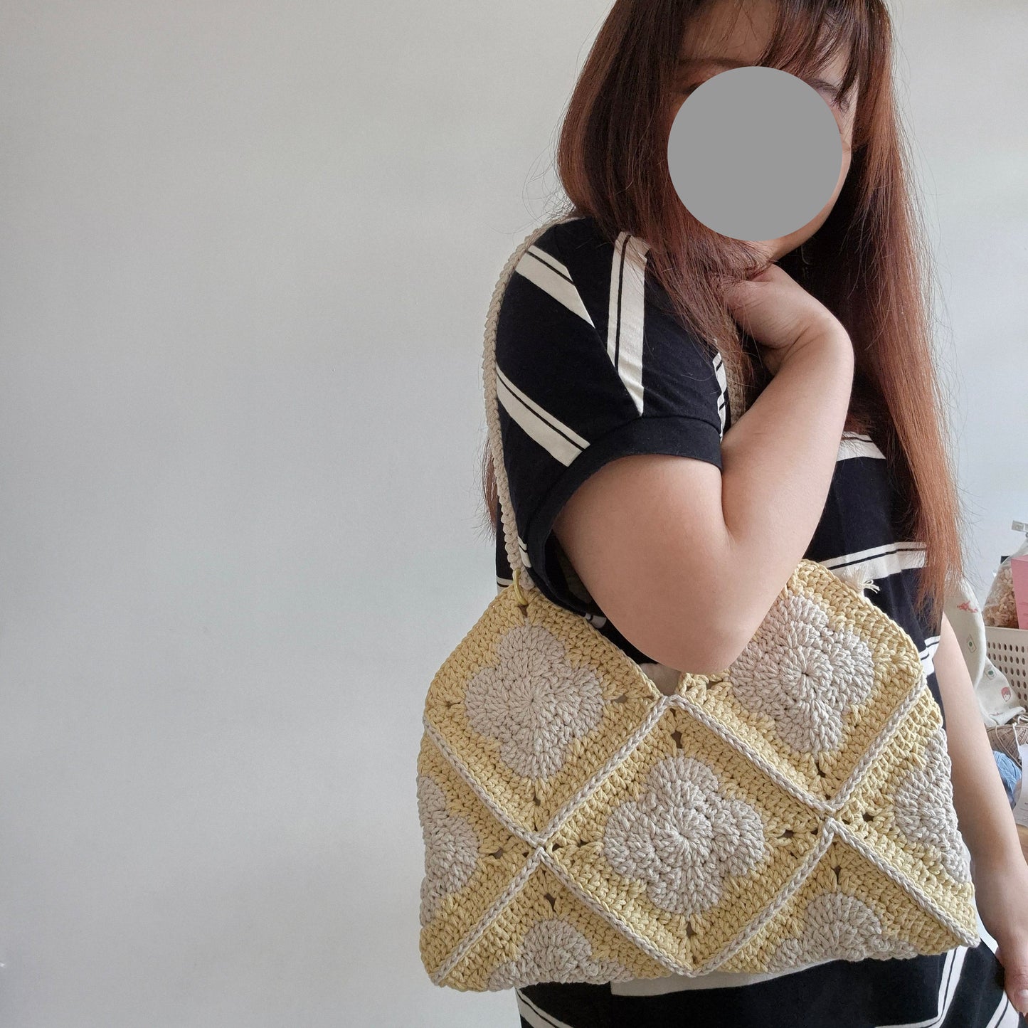 Granny Square Structured Shoulder Bag